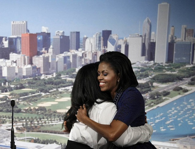 Zwei, die sich fr Chicago als Austrag...s) und US-Talkmasterin Oprah Winfrey.   | Foto: afp