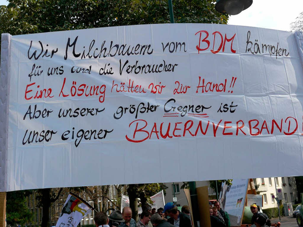 Milchbauern demonstrieren in Freiburg