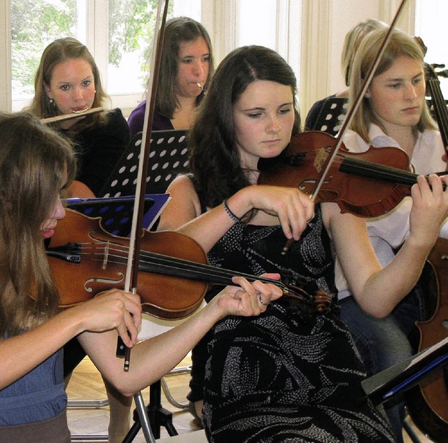 Das Orchester des Scheffelgymnasiums s...thilde Demandt in der Villa Berberich.  | Foto: michael Gottstein