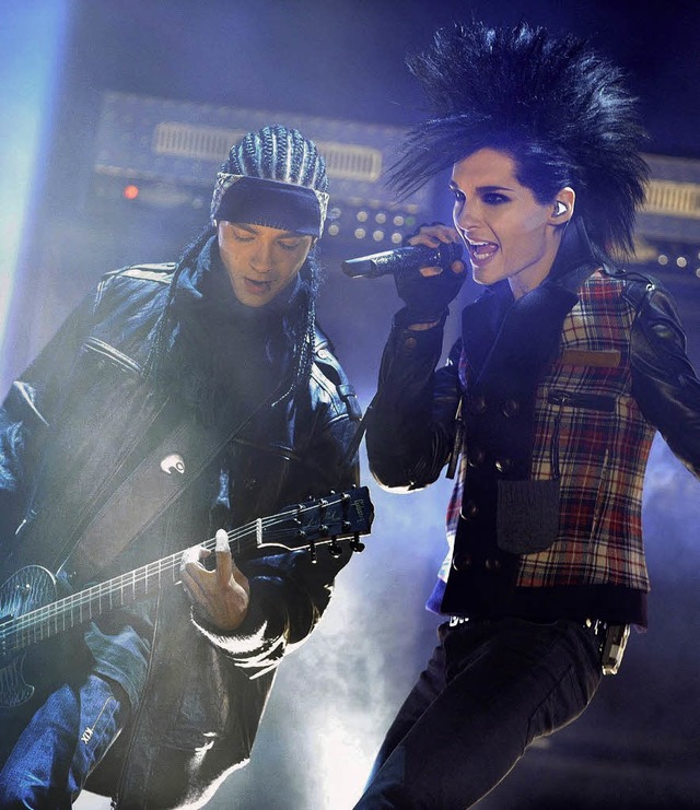 Am Samstag traten sie bei &#8222;Wette...l.) und Bill Kaulitz von Tokio Hotel.   | Foto: dpa