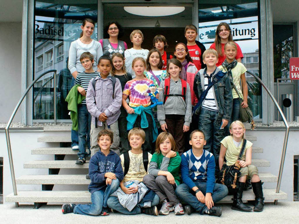 Die Klasse 4 der Feyelschule aus Freiburg-Ebnet mit Lehrerin Trnkle