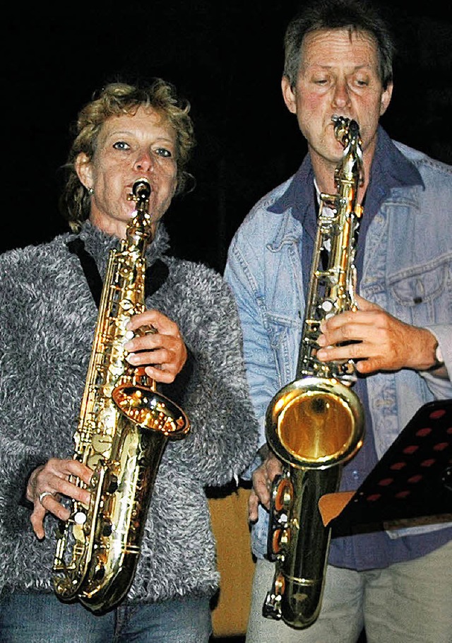 Doro Kant und Dieter Kpnick mit Saxophon    | Foto: Vera Winter