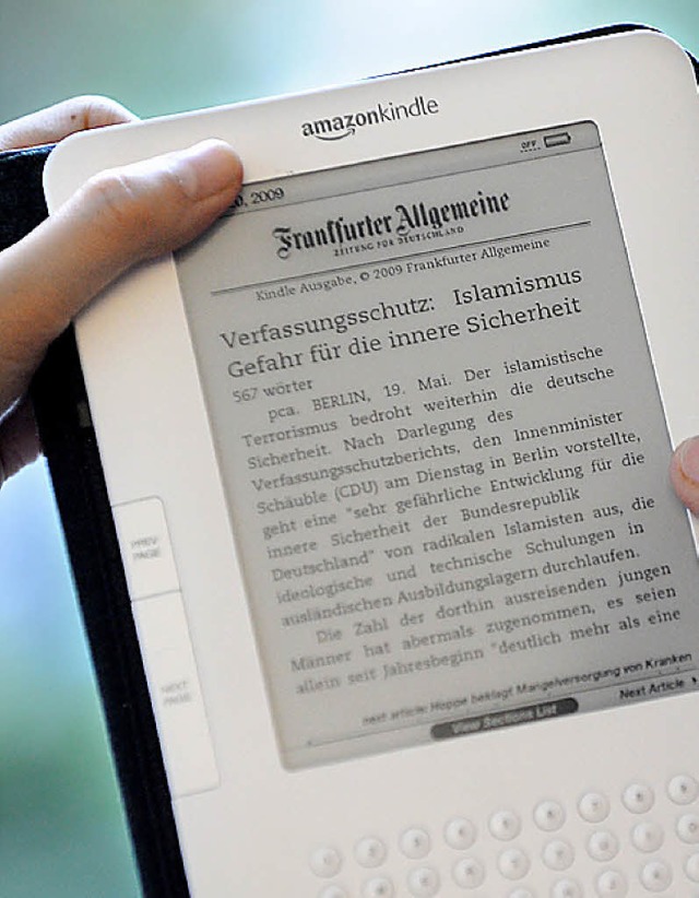 So liest es sich mit Kindle.  | Foto: dpa