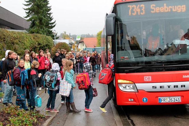 Der Bus in Richtung Rothaus war am Fre...lerinnen und Schlern nicht berfllt.  | Foto: Wilfried Dieckmann