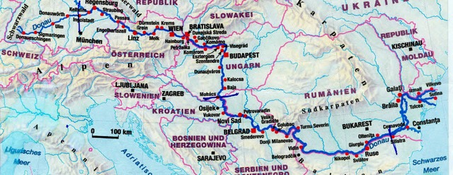 Die Tour :  Von Ingolstadt durch Deuts...nau-Delta (Donau ist die blaue Linie).  | Foto: Verein