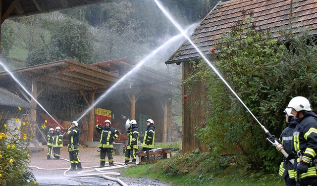 Dank vorheriger Regenflle und Unterst... gengend  Wasser zur Brandbekmpfung.  | Foto: Elfriede Mosmann