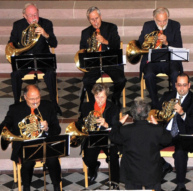 Das Osnabrcker Hornkollegium beim Kon...ble am Wochenende zwei Gottesdienste.   | Foto: Vitt