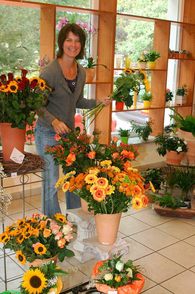 Auch die Blumeninsel mit Inhaberin Fritzi Sauer machte bei der Gewerbeschau mit.