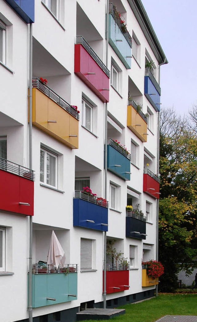 Bunt  saniert   wurden  Mietshuser  im Sterchele in Mllheim.   | Foto: Umiger