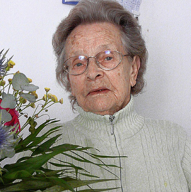 Hermine Schuhmacher wird heute 90 Jahre alt.   | Foto: beschorner