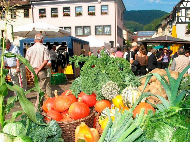 Der Wochenmarkt am Mittwoch und Samsta...ichtig und bringt viel Lebensqualitt.  | Foto: Gerda Oswald