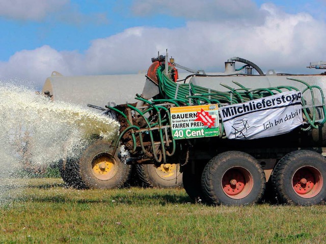 Protest der Milchbauern.  | Foto: ZB