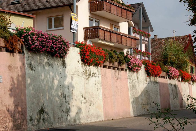 Die marode Mauer an der Ortsdurchfahrt in Wasenweiler wird wohl abgerissen.  | Foto: Ulrike Ehrlacher-Drfler