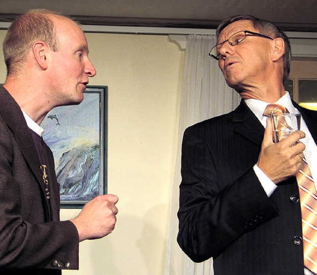 Oliver Kugel (links) und Klaus Koska  in Aktion.  | Foto: Bianca Fritz