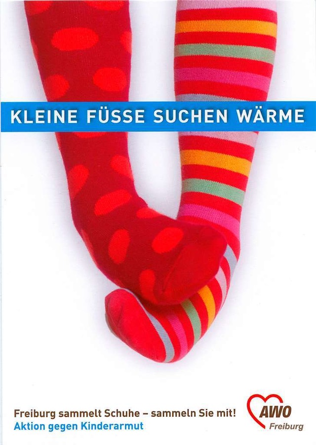 Die Aktion: kein Rezept gegen Kinderarmut, aber  fr warme Fe.  | Foto: AWO Freiburg