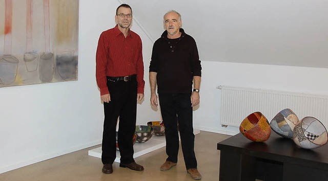 Gerhard Schwarz und Daniel Mder stell...r &#8222;Galerie auf Zeit&#8220; aus.   | Foto: Antonia Kramer-Diem