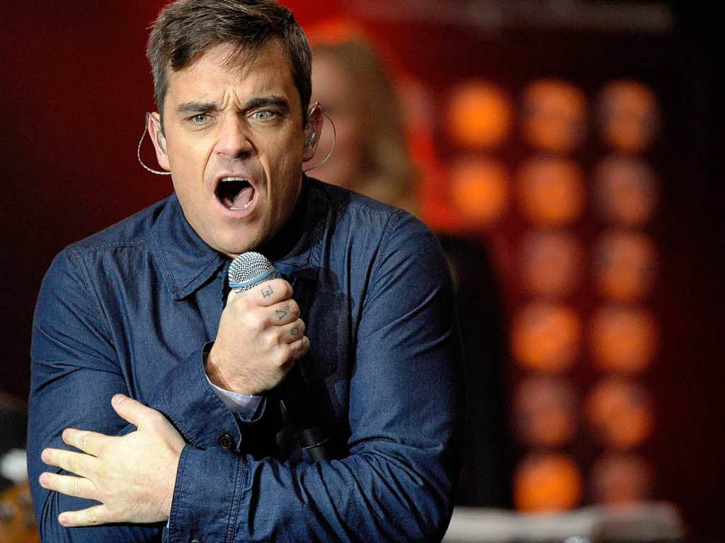 Robbie Williams bei seinem Gratiskonzert in Berlin