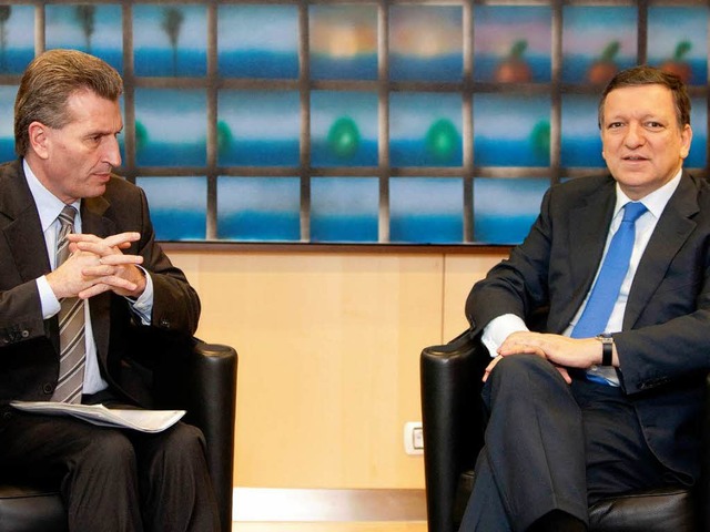 Sehen sich demnchst fter: Noch-Lande...in-Kommissionsprsident Manuel Barroso  | Foto: dpa