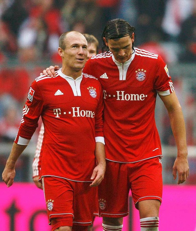 Glckspilze uinter sich: Arjen Robben ...zum 2:1-Sieg ber Eintracht Frankfurt.  | Foto: ddp