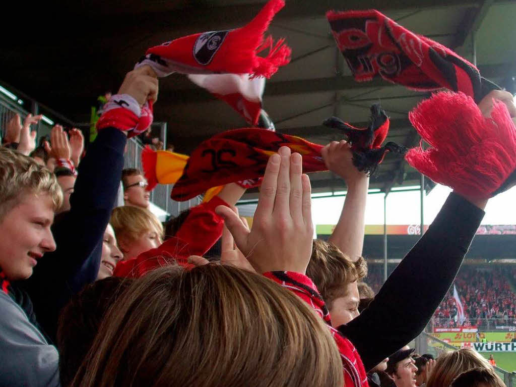 SC-Fans beim Auswrtsspiel in Mainz.