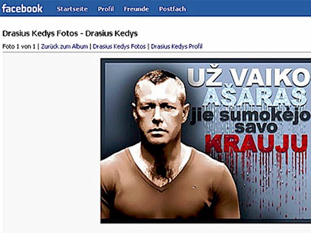 Drasius Kedys aus Kaunas hat nach Erke...m Beispiel im Social Network Facebook.  | Foto: Screenshot