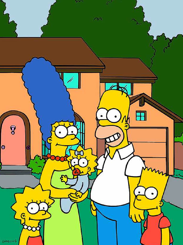 Die Simpsons: Lisa, Marge mit Maggie im Arm, Homer und Bart (v.l.) Die Simpsons: Lisa, Marge mit Maggie im Arm, Homer und Bart (v.l.)