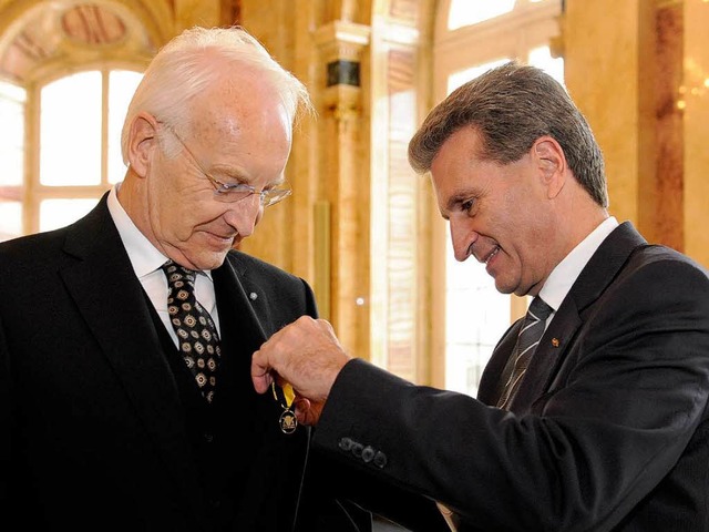 Edmund Stoiber und Gnther Oettinger.  | Foto: dpa