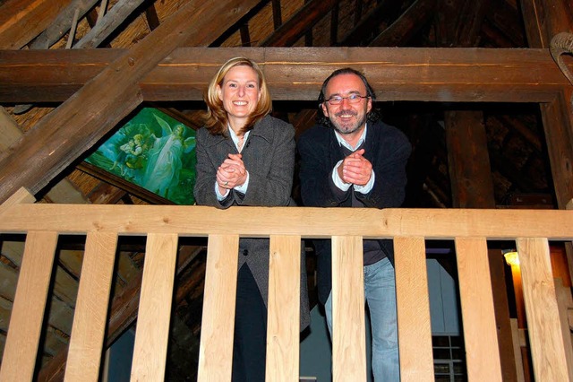 Die beiden Verantwortlichen des Museums, Margit Langer und Thomas Hafen  | Foto: bz