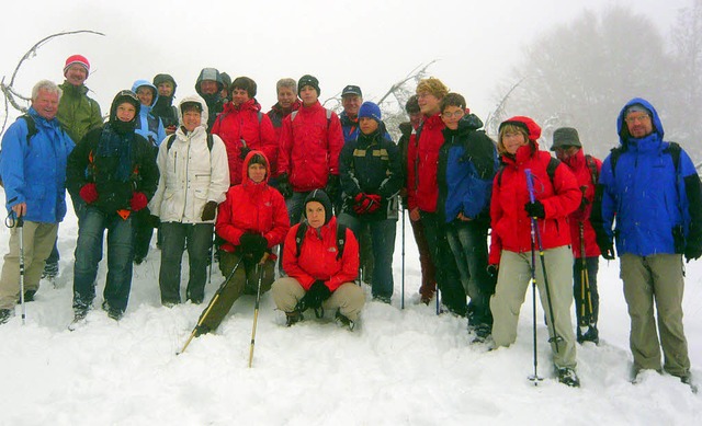 Im Schnee gelandet sind die Oktober-Wa...reins Bad Bellingen auf dem  Belchen.   | Foto: privat