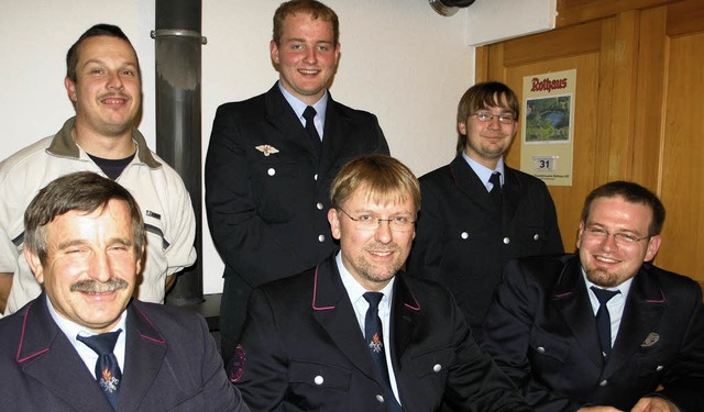 Das Kommando der Feuerwehr Weizen (von...f, Martin Schnle und Raimund Scheuch   | Foto: Andrea Stadler