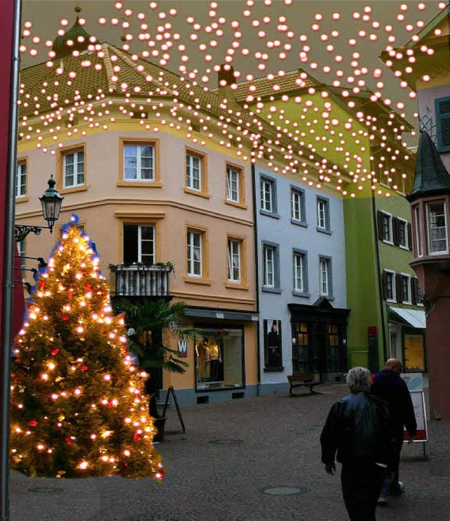 Die Bad Sckinger Weihnachtsbeleuchtun...chsten Wochen angelegt werden soll.    | Foto: FOTO/MONTAGE:Stadtbauamt