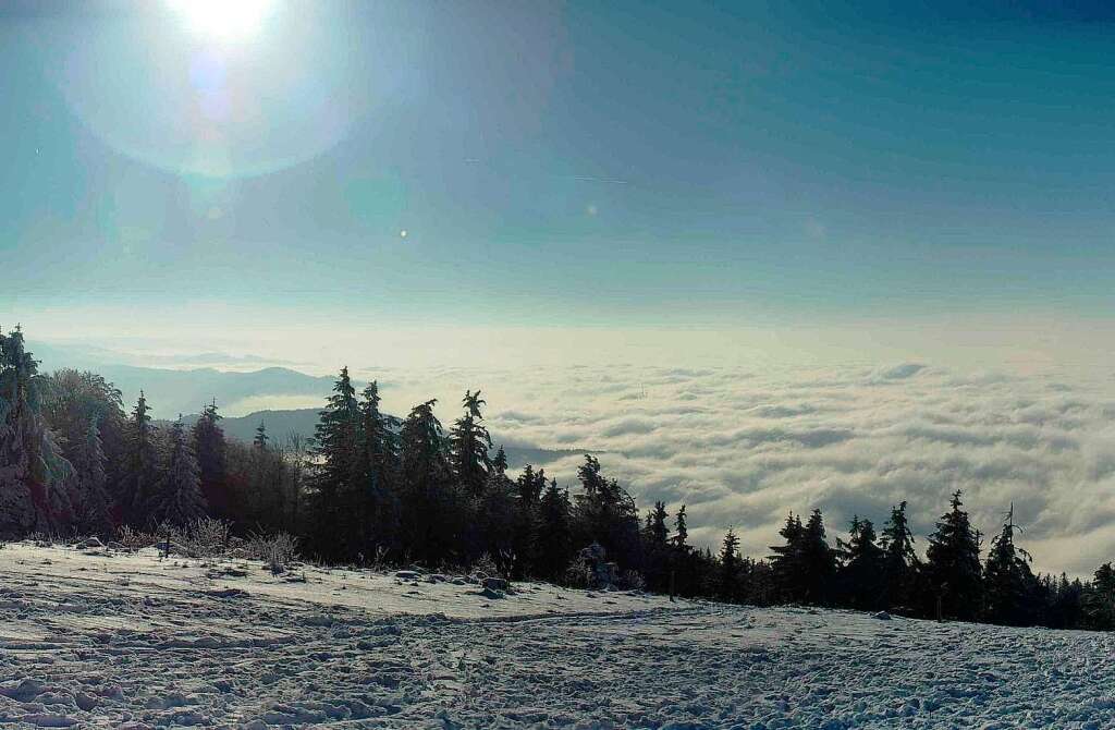 Kandel: "Unser Lieblingsplatz ist im Winter auf dem Kandel. Wenn im Tal der Nebel festhngt, genieen wir dort die Sonne." (Silke und Joachim Herzer)