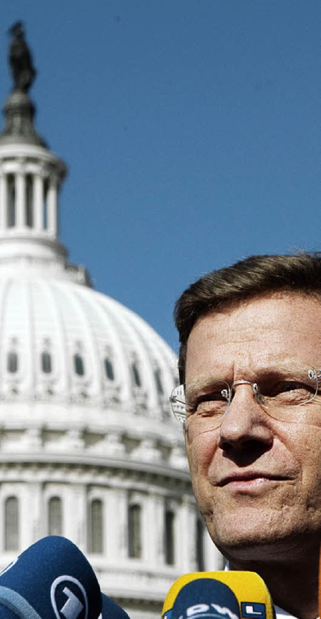 Auenminister Westerwelle  (FDP)  in Washington.   | Foto: DPA