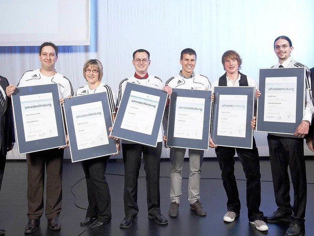 Die Besten (v. l.):  Bernd Zimmermann,...ordrach) und Martin Sum (Oberwolfach).  | Foto: Handwerkskammer Freiburg