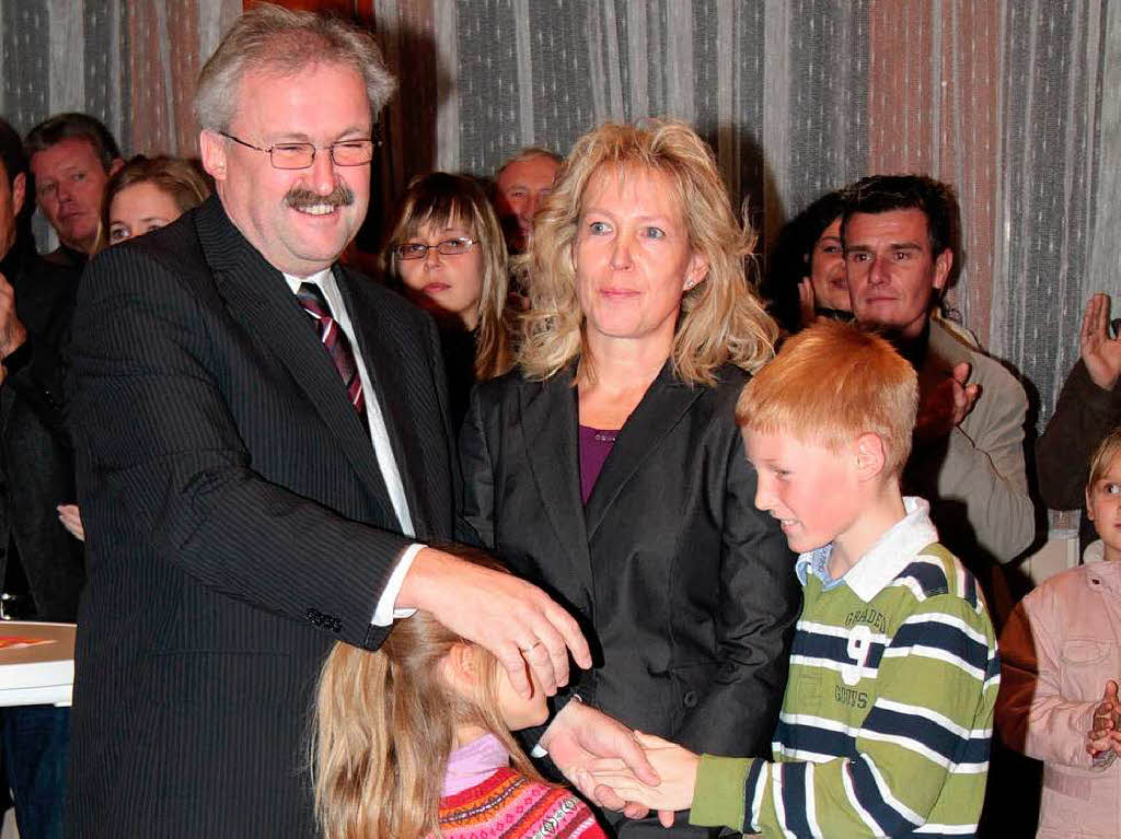berglcklich: Thomas Kaiser mit seiner Frau Monika und den Kindern Anna und Fabian