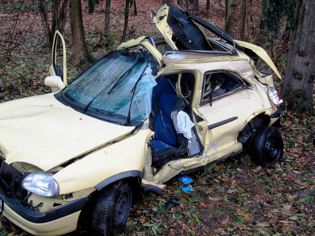 Das verunglckte Auto der 28-Jhrigen.  | Foto: Polizei