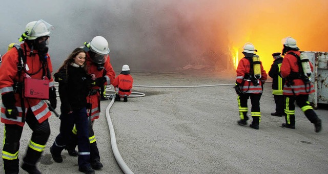 Realittsnah war die Abschlussbung der Feuerwehr Mahlberg.   | Foto: Sandra Decoux-Kone