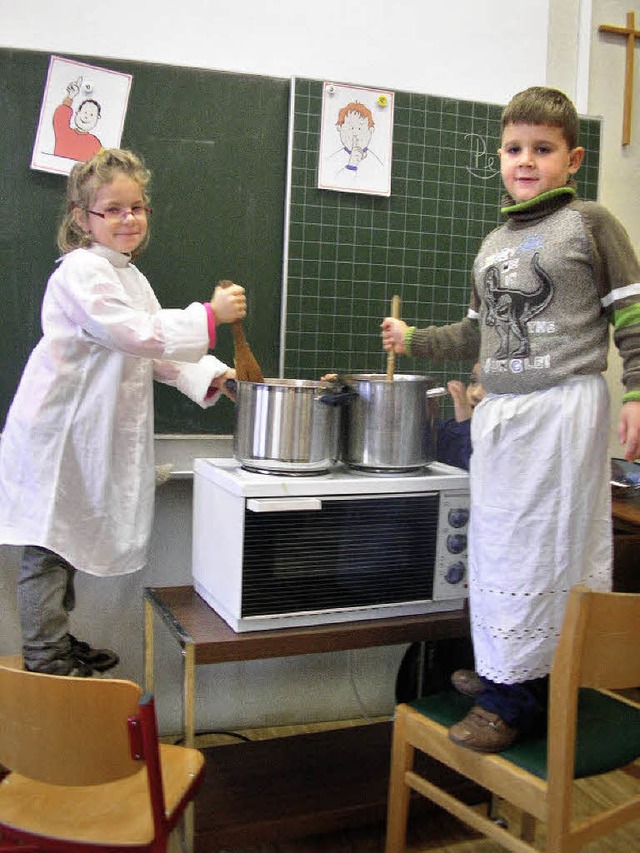 In der 1b wird gekocht. Ihr Projekt: Alles rund um den Kürbis. | Foto: M. Hanft In der 1b wird gekocht. Ihr Projekt: Alles rund um den Kürbis. | Foto: M. Hanft