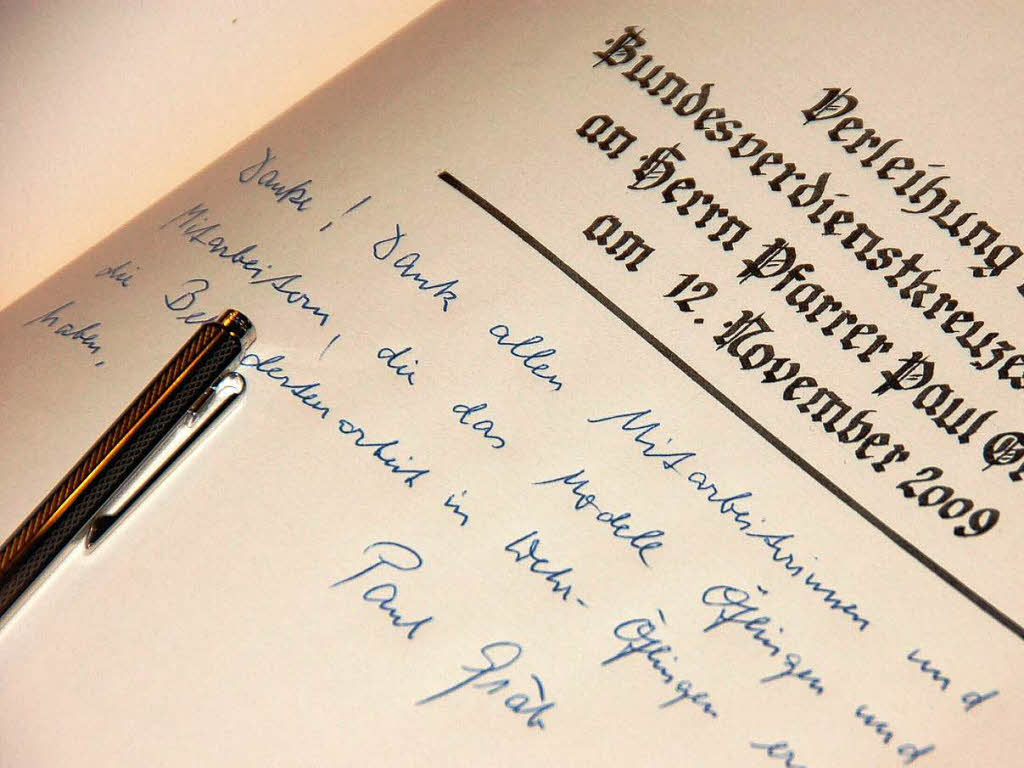Kunstpfarrer Paul Grb erhlt das Bundesverdienstkreuz Erster Klasse mit Spezialgast Anne-Sophie Mutter