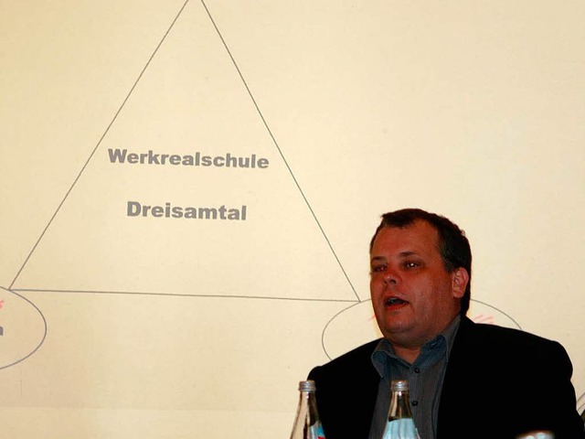 Der Schulrektor der Grund- und Hauptsc...onzept Werkrealschule Dreisamtal vor.   | Foto: Strohecker