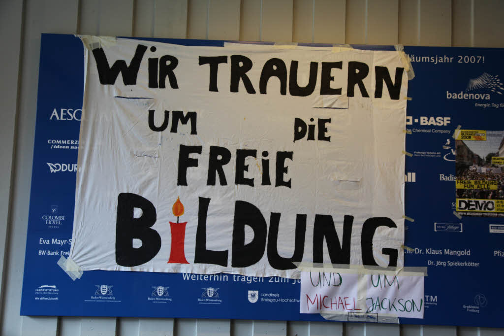 Studentenprotest in Freiburg: Das Audimax der Universitt ist vorerst besetzt.