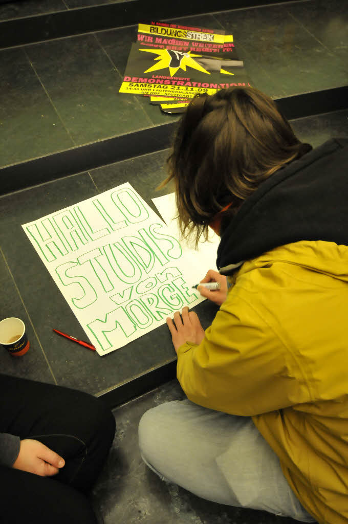 Studentenprotest in Freiburg: Das Audimax der Universitt ist vorerst besetzt.