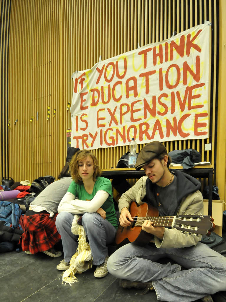 Studentenprotest in Freiburg: Das Audimax der Universitt ist vorerst besetzt.