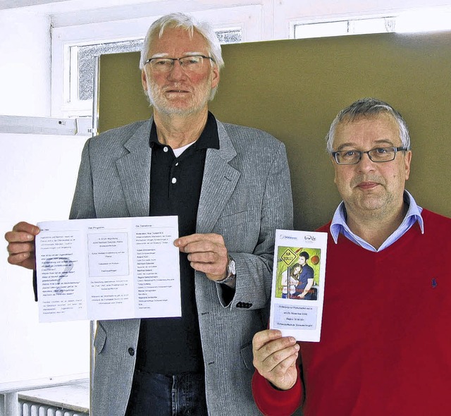 Hubert Zimmermann (links) und Roland K...ema Jugend und Alkoholmissbrauch ein.   | Foto: Lbeck