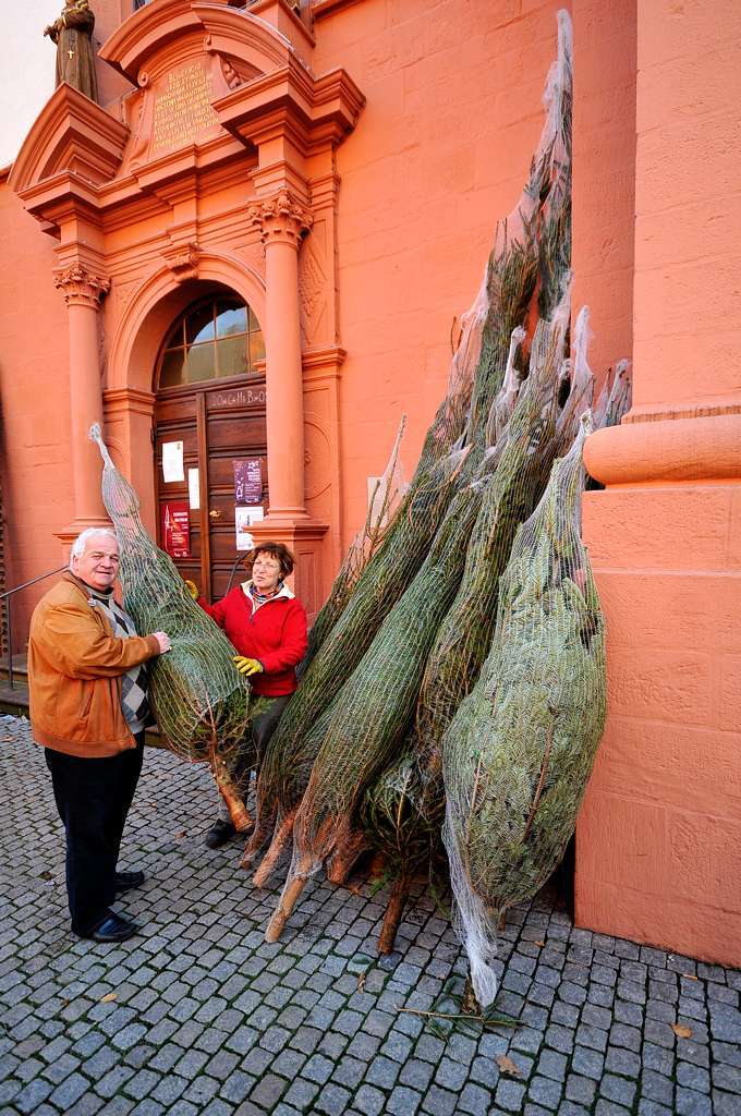 Schausteller  Frey holt sich einen Weihnachtsbaum.