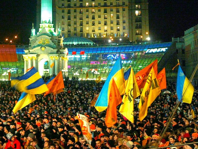 Anhnger von Viktor Juschtschenko jube... Revolutionsstimmung ist lngst pass.  | Foto: ImageForum