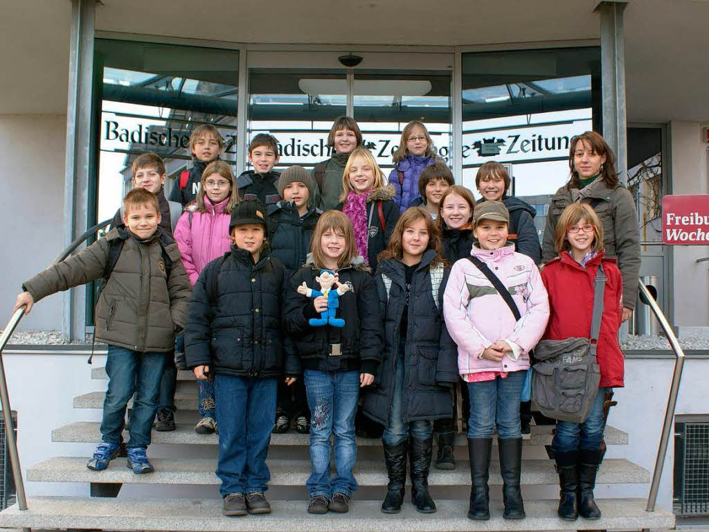 Die Klasse 4b der GS Oberschopfheim mit ihrer Lehrerin Frau Oettle