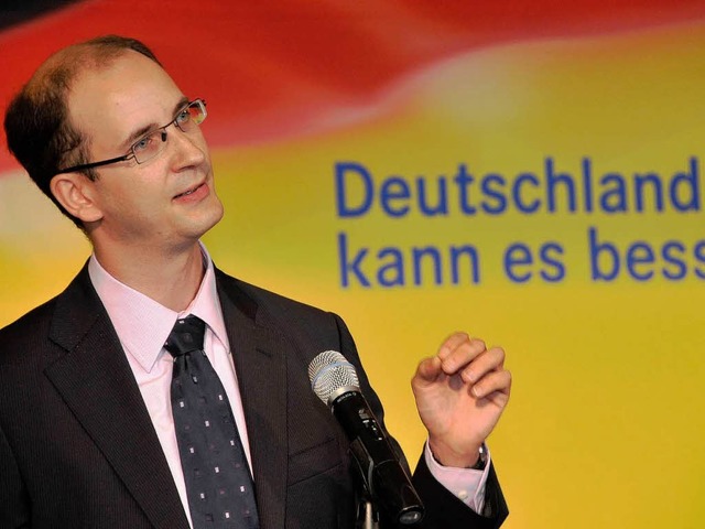 Sascha Fiek im Bundestagswahlkampf 2009.  | Foto: Ingo Schneider
