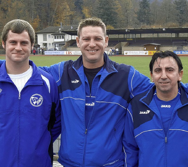 Die drei neuen Trainer der D- bis F-Fuballjugenden des SVW.   | Foto: Verein