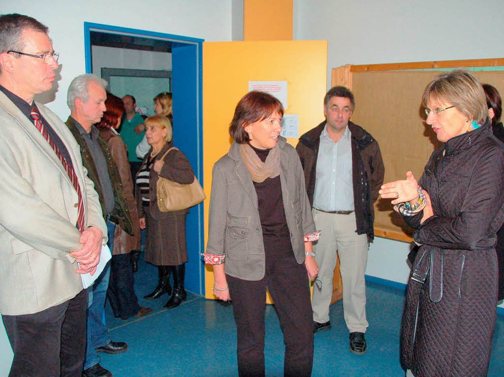 Gesprch mit Schulleiterin Bettina Karcher (Mitte) in der Alemannenschule